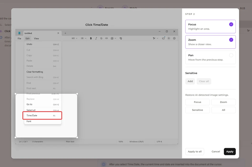 Auto-Zoom & Pan feature preview in Guide Agent