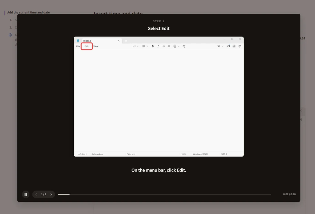 Read or watch feature preview in Guide Agent